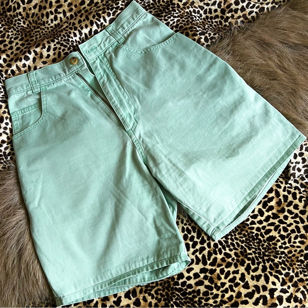 UNICORN FAIR [RARE] Vintage 80s High-Waist Shorts in Turquoise ⋆ PRE-LOVED ⋆